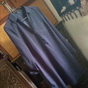 Navy Polka Dot Long Sleeve Shirt Dress